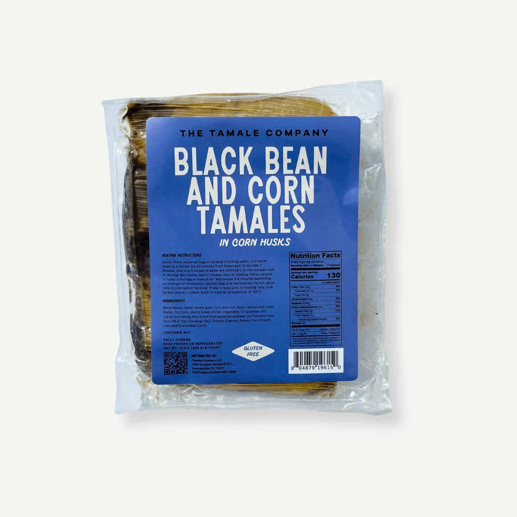 Black Bean & Corn Tamales 1/2 dz