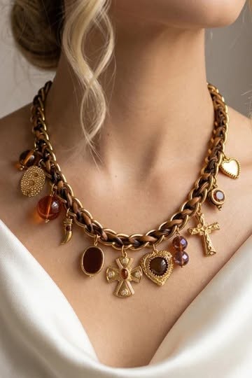Faith Amber Statement Charm Necklace