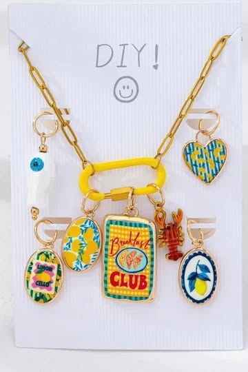 DIY Charm Necklaces - Breakfast Club - Yellow