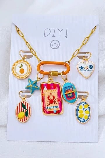 DIY Charm Necklaces - Ocean Crab - Orange
