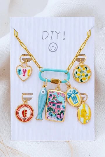 DIY Charm Necklaces - Italy Fish - Light Blue
