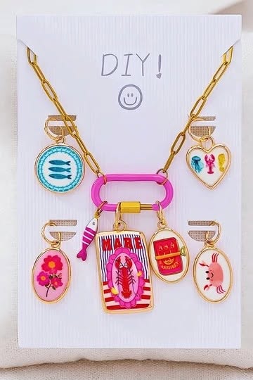 DIY Charm Necklaces - Mare Lobster - Hot Pink