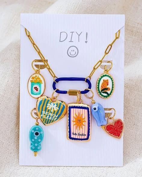 DIY Charm Necklaces - Hello Sunshine -Blue