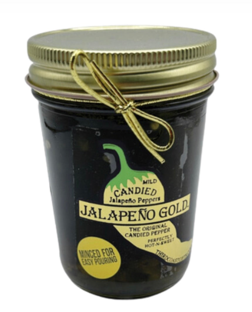 Minced Jalapeño Gold SWEET & SPICY CANDIED JALAPENOS 9OZ