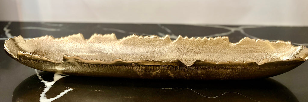Elongated Gold Metal Tray