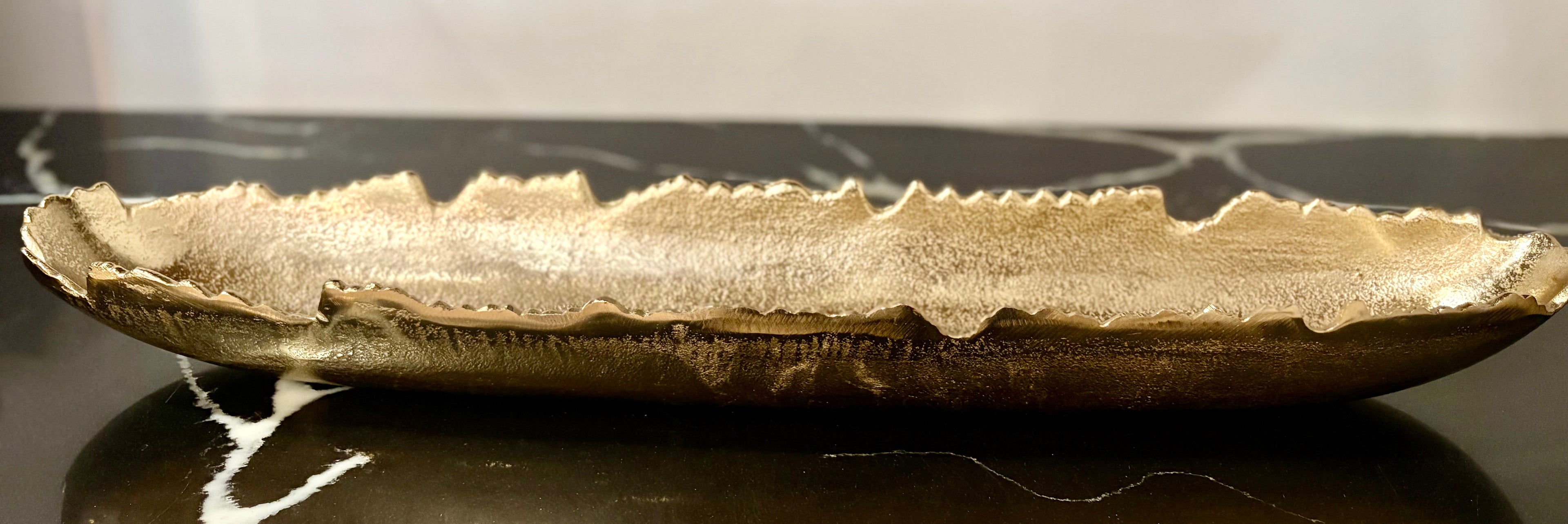 Elongated Gold Metal Tray
