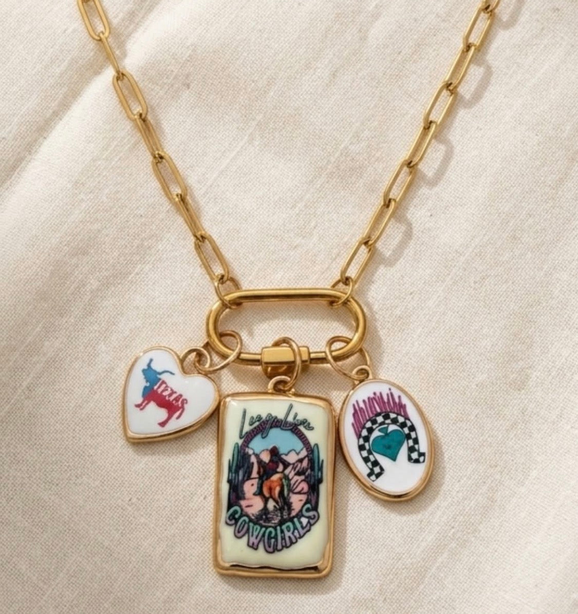 Charm Necklace - TX Cowgirls