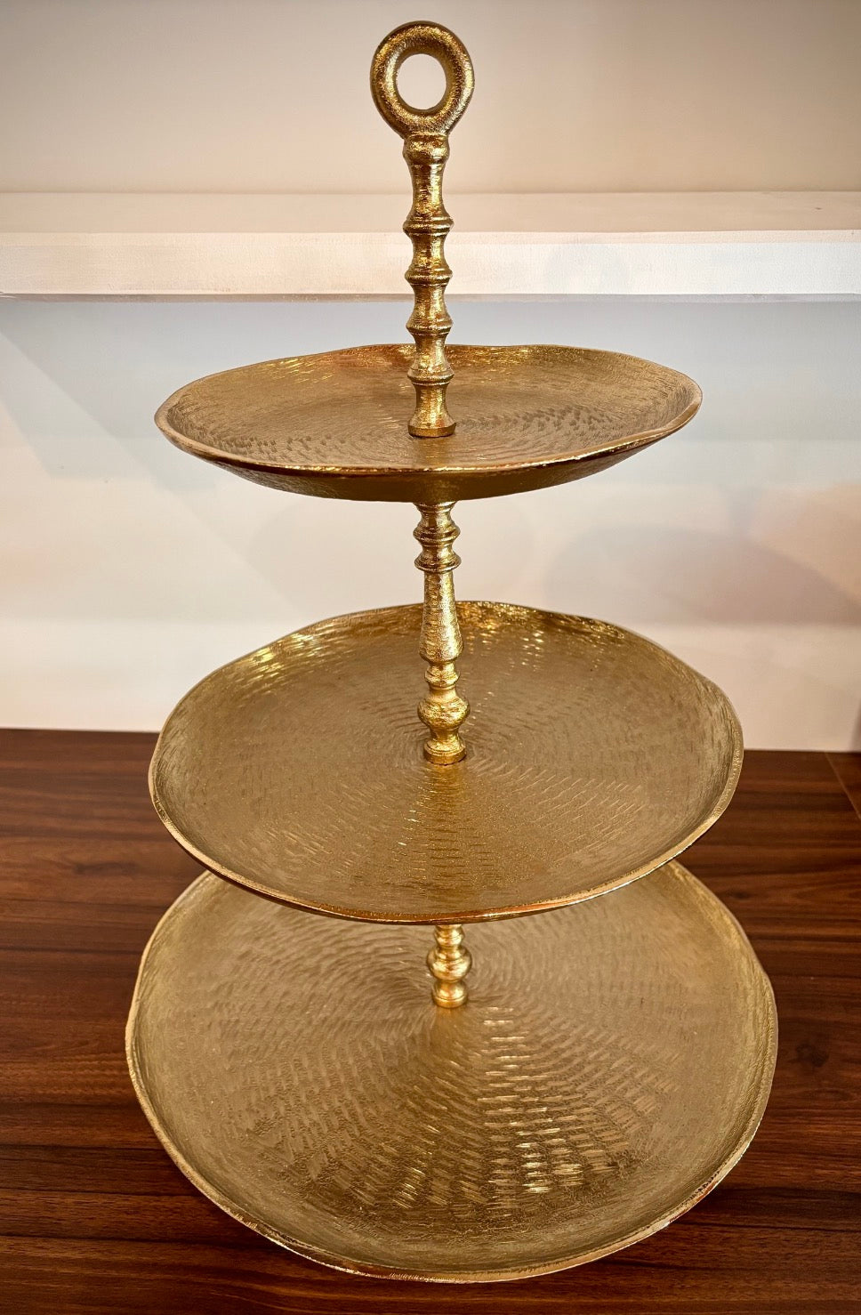 3 Tier Gold Metal Serving Tray