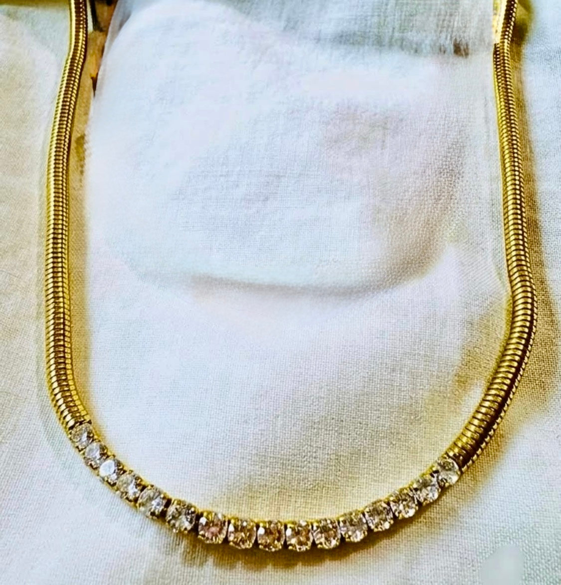 Round TubeZircon Chain Necklace