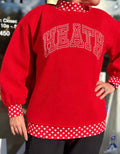 Red Polka Dot Mock Neck Sweatshirt - Heath