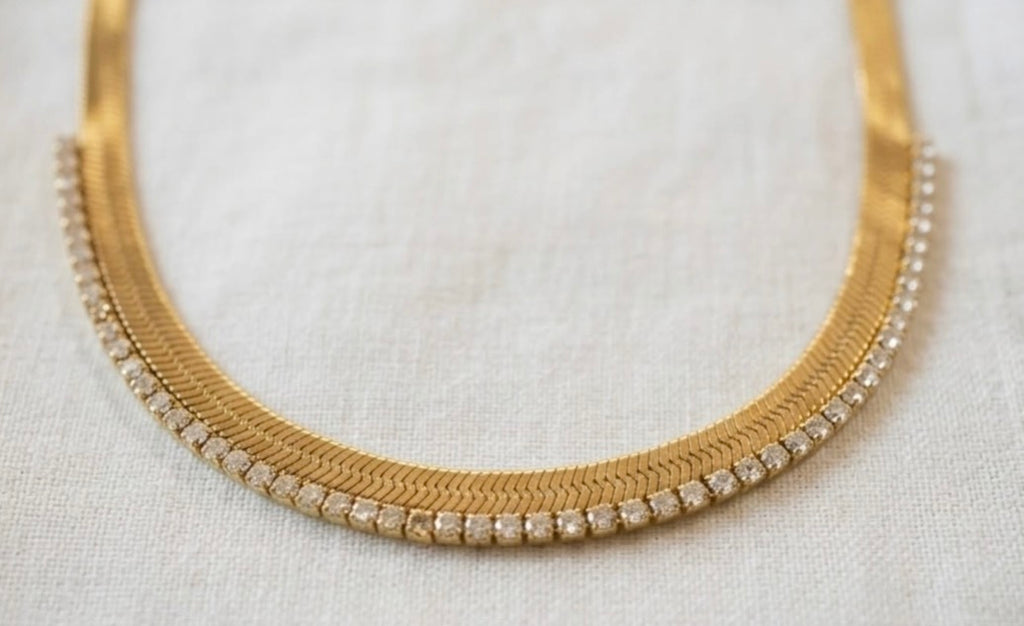 Snake Skin Zircon Chain Necklace