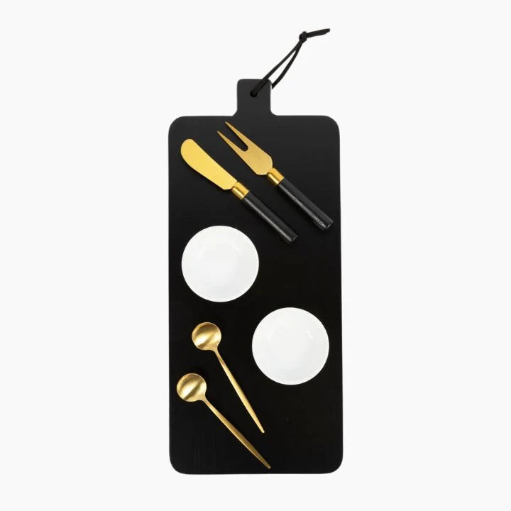 Charcuterie Board 7 Piece Set, Black