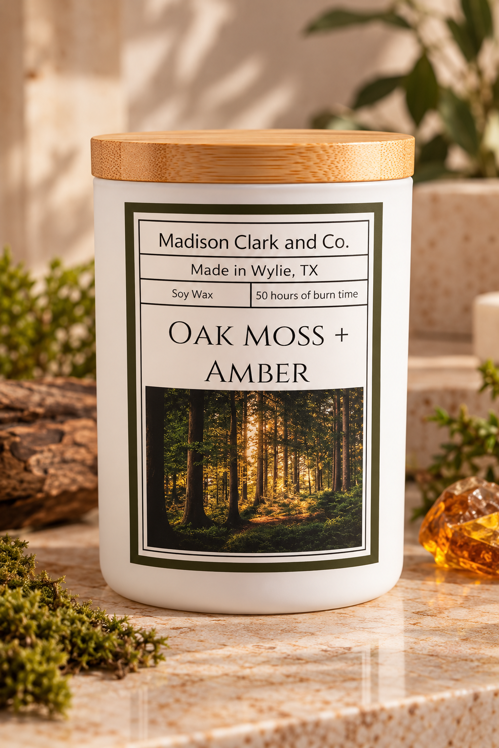 Oak Moss & Amber Candle