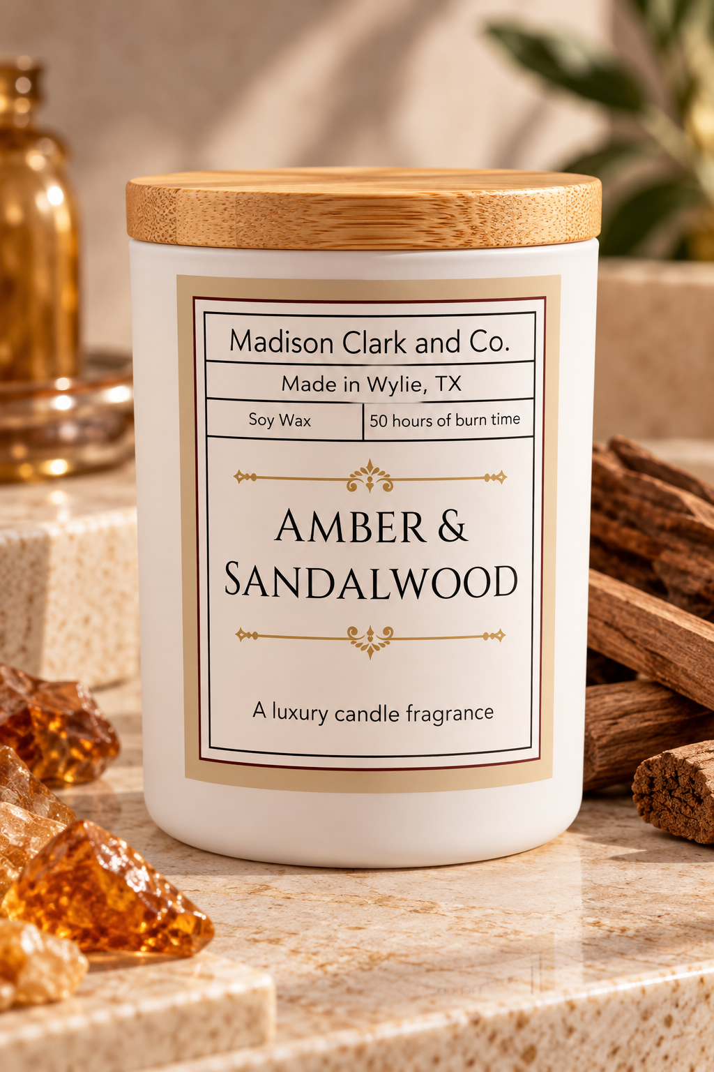 Amber & Sandalwood Candle