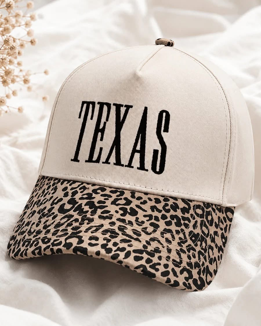 Texas Embroidered Cheetah Print Hat
