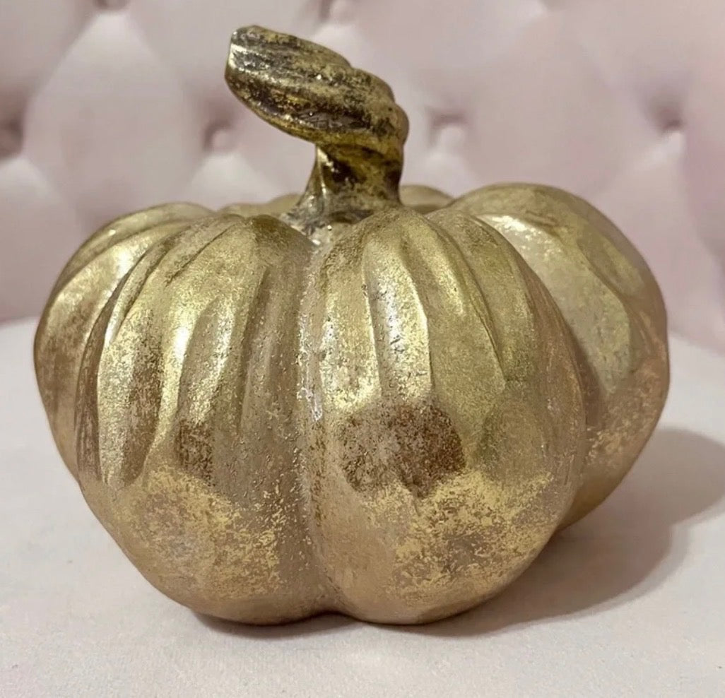 Gold Textured Pumpkin -Small