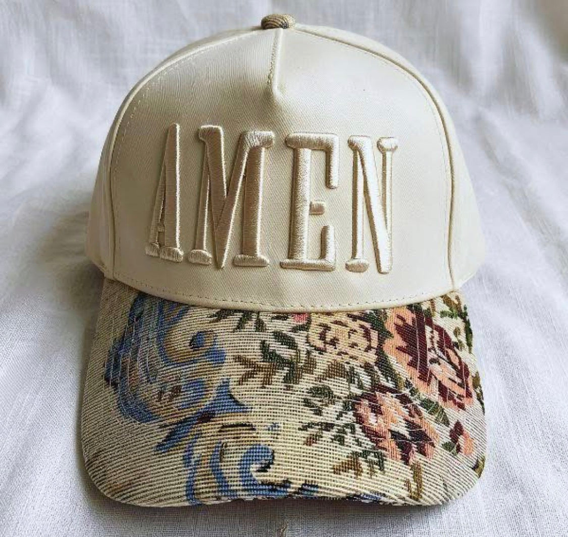 AMEN Puff Embroidered Hat