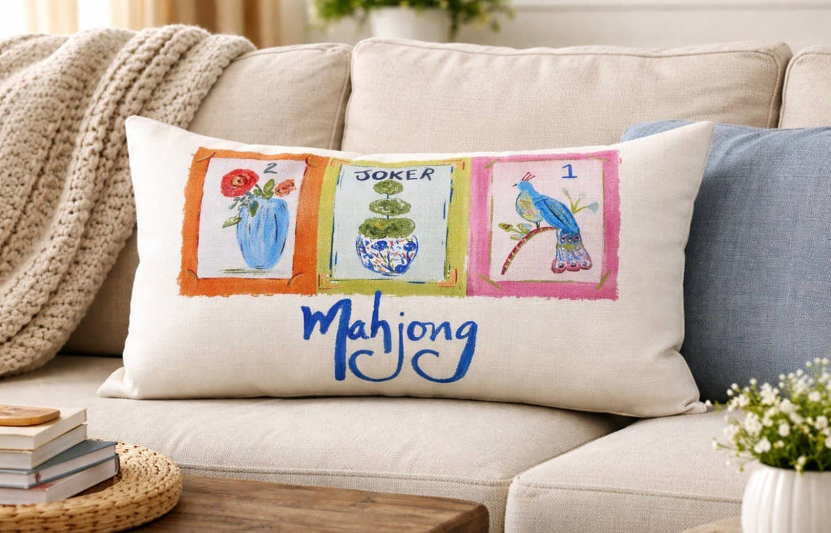 Mahjong Lumbar Pillow 