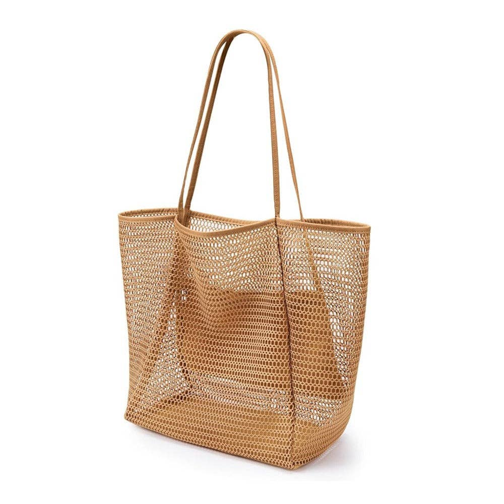 Mesh Shoulder Bag: Pink / One Size