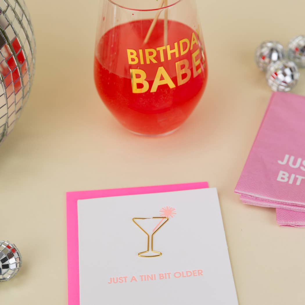 Just a Tini Bit Older - Birthday - Martini Paper Clip Card