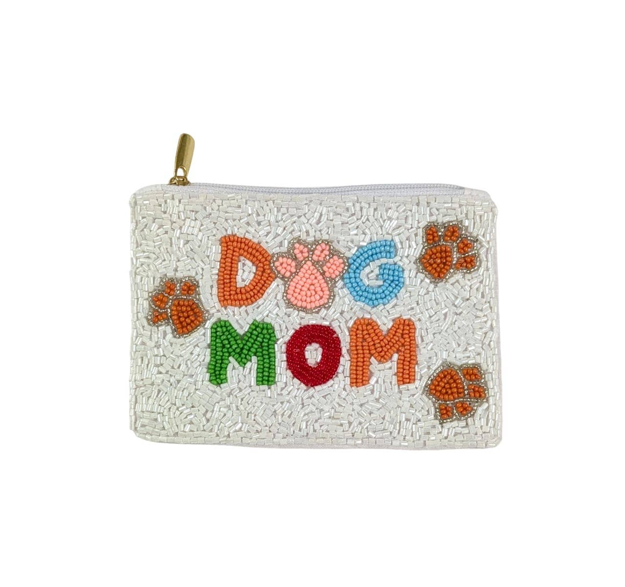 Ladies Fully Beaded Dog Mom Themed Coin Purse