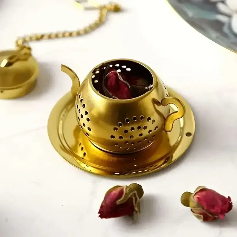 Teapot Shaped Tea Infuser, Gold