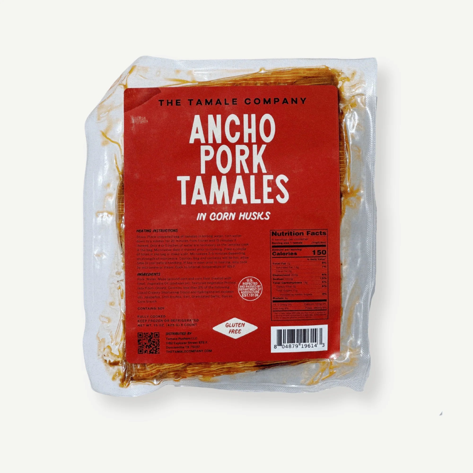 Ancho Chili Pork Tamales 1/2 dz