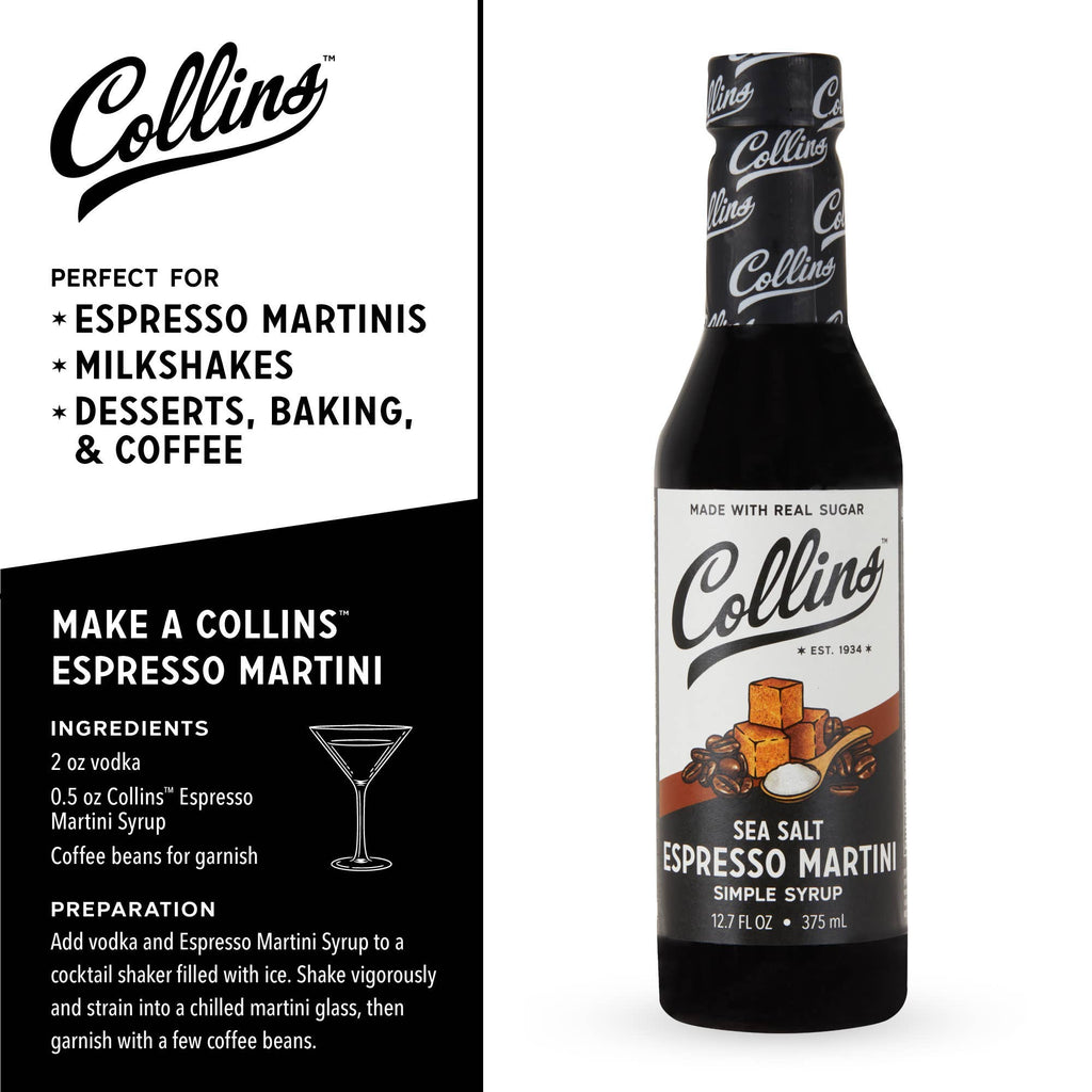 Real Sugar Sea Salt Espresso Martini Simple Syrup 12.7 oz