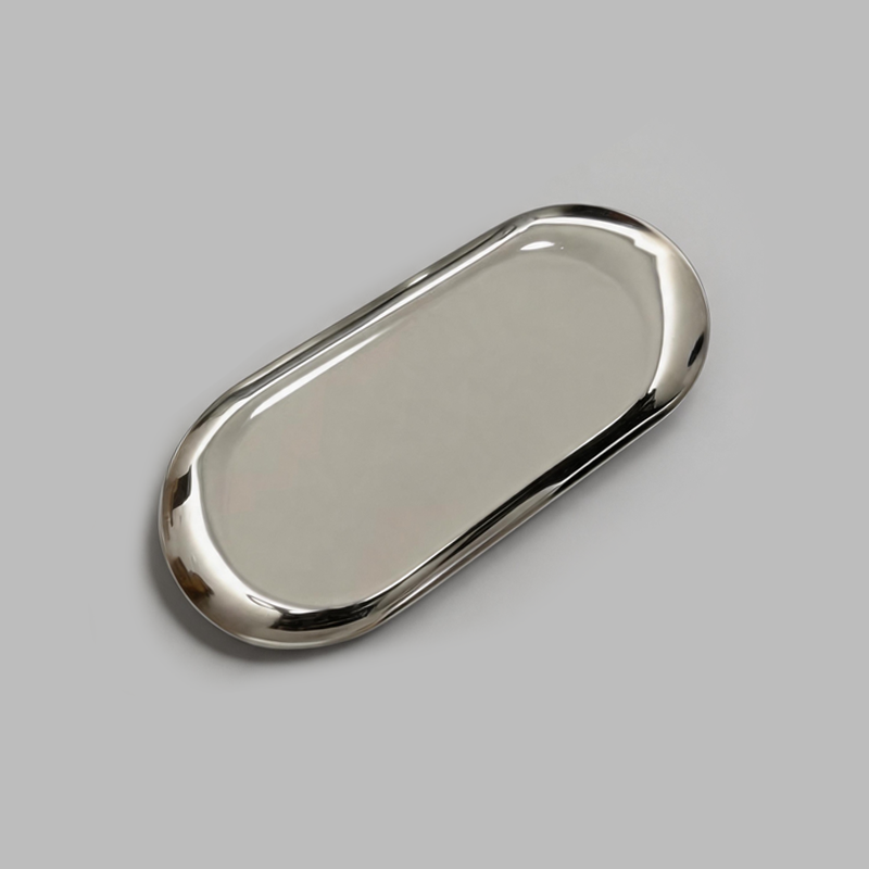 Small Oval Silhouette Stainless Steel Tray