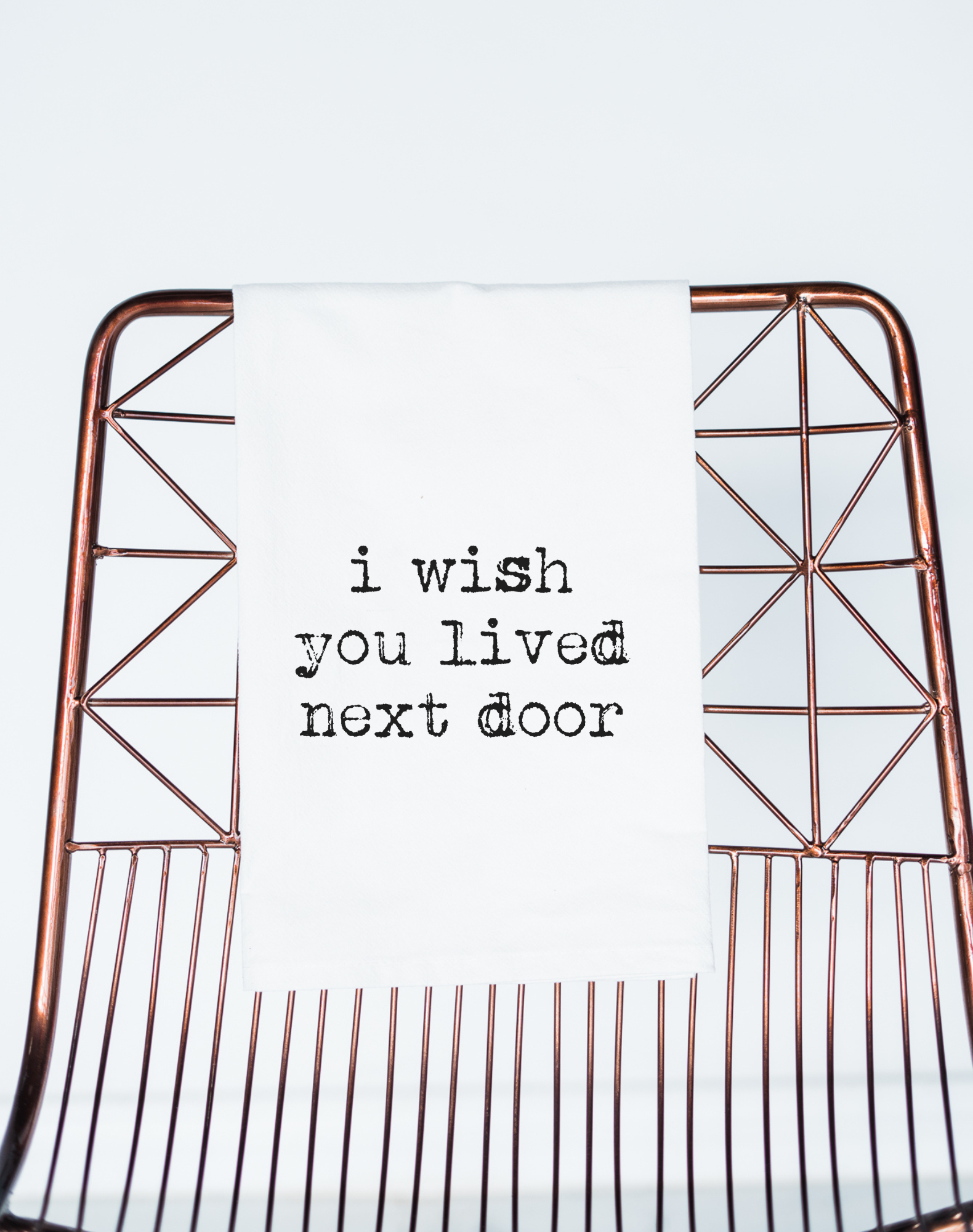 I Wish You Lived Next Door gift towel bestie friend (black)