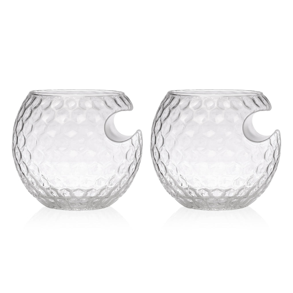 Set of Two Golf Ball Cigar Glass - Sports