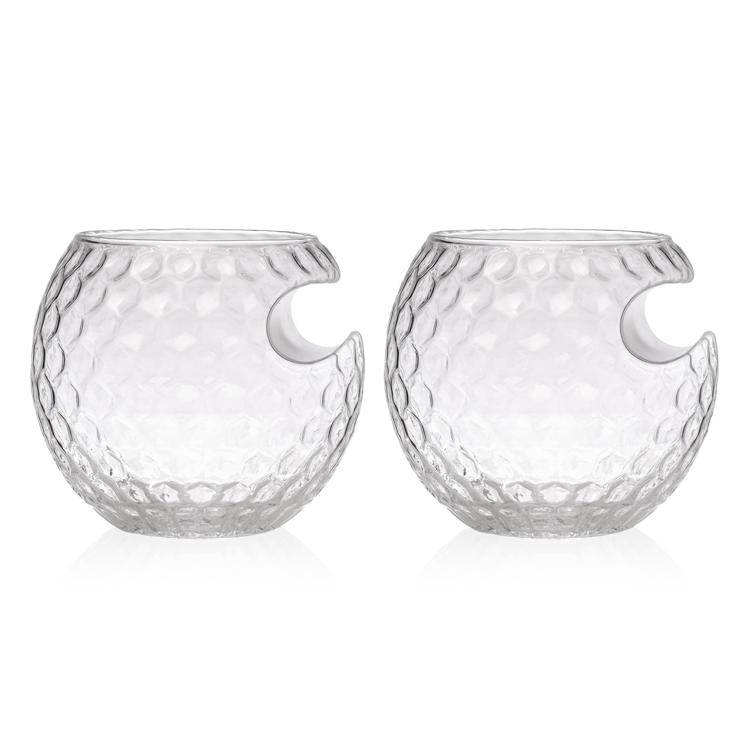 Set of Two Golf Ball Cigar Glass - Sports
