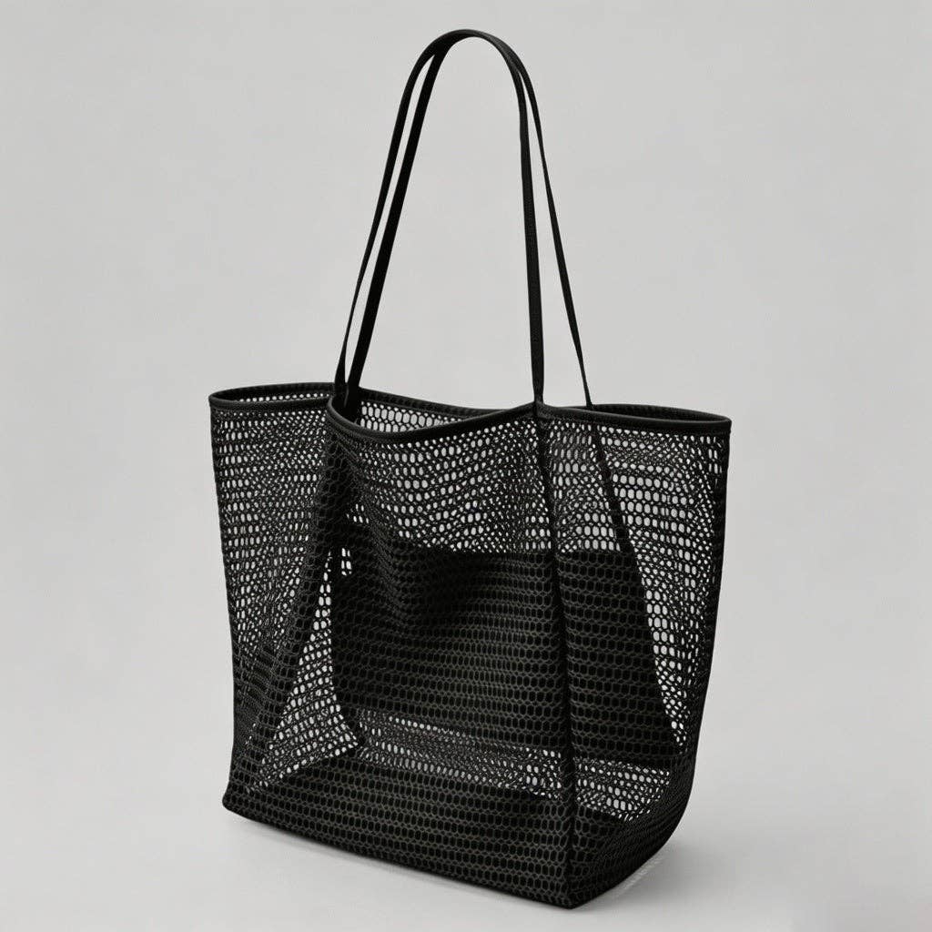 Mesh Shoulder Bag: Black / One Size
