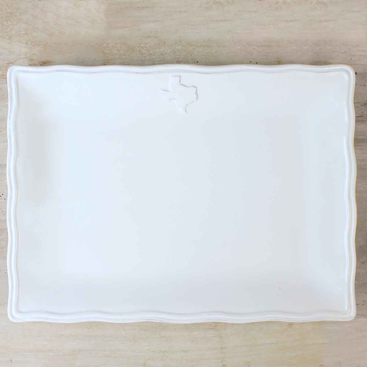Texas Platter  White   11.5x8.5
