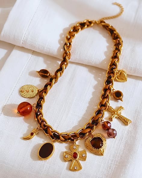Faith Amber Statement Charm Necklace