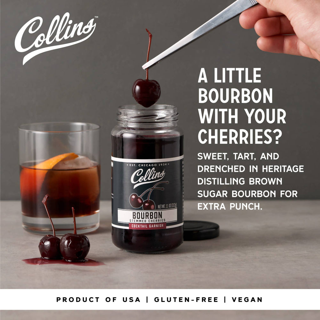 Bourbon Soaked Stemmed Cherries Cocktail Garnish 11 oz