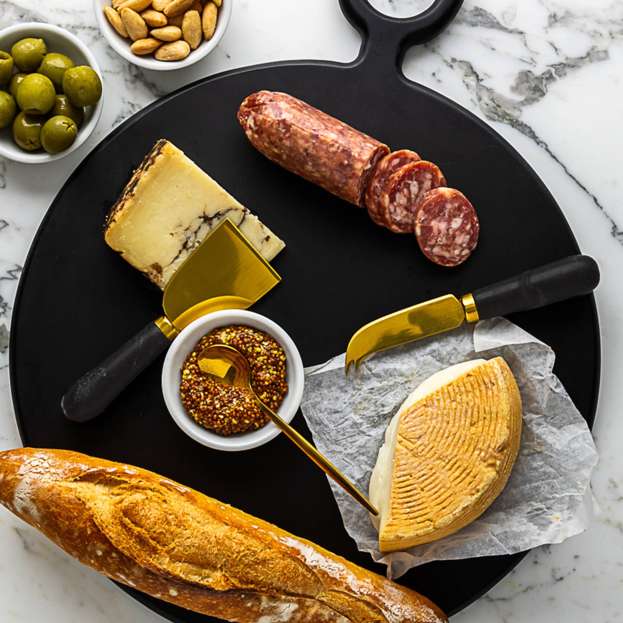 Marble Cheese Knives, Black | Cheese Knife Gift Set