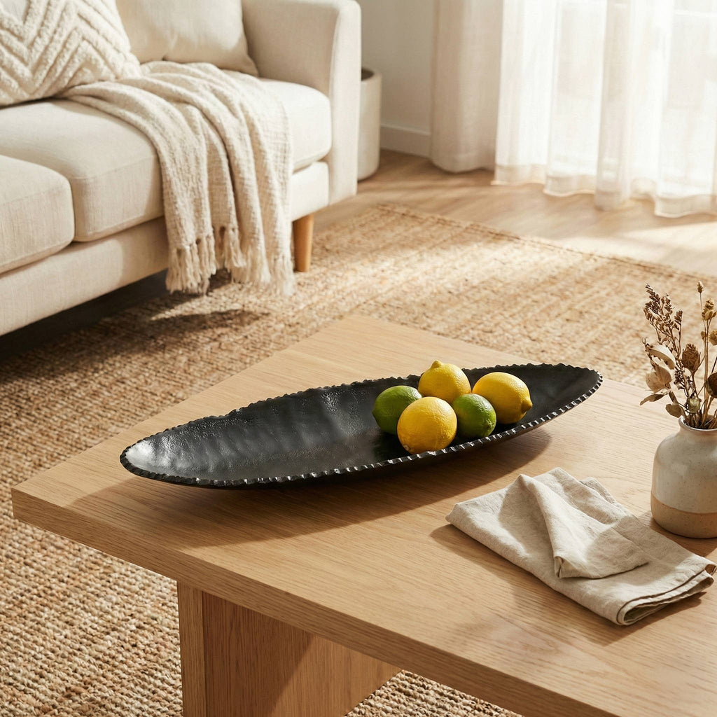 Black Oval Decorative Bowl Lg