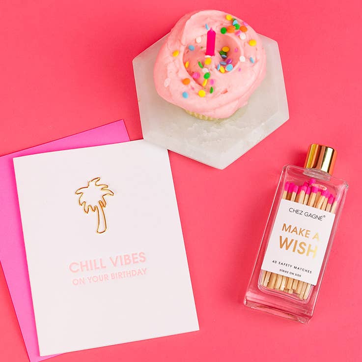 Make A Wish - Glass Bottle Safety Matches, Birthday Gift