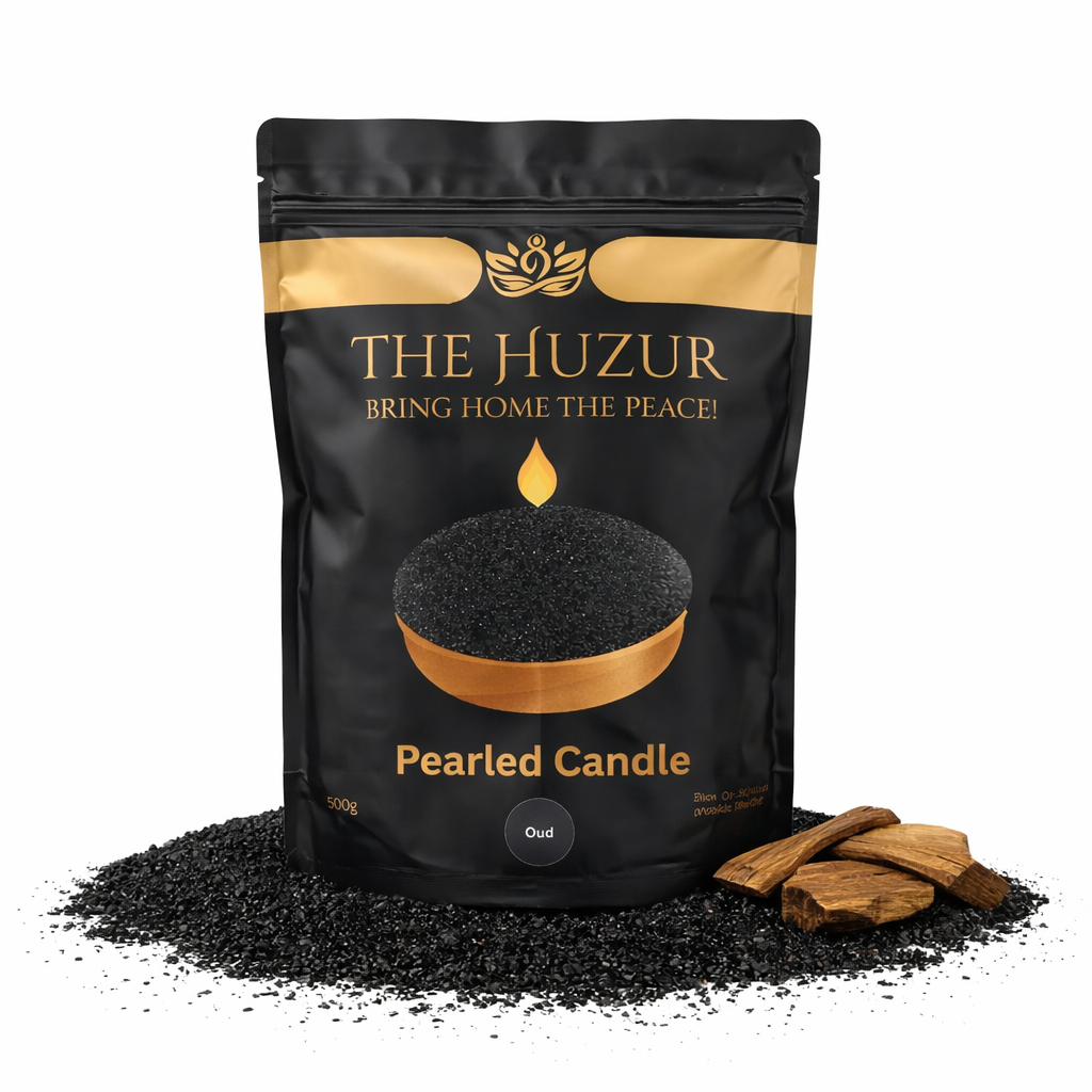 Oud- Pearled Sand Wax Candle-Black
