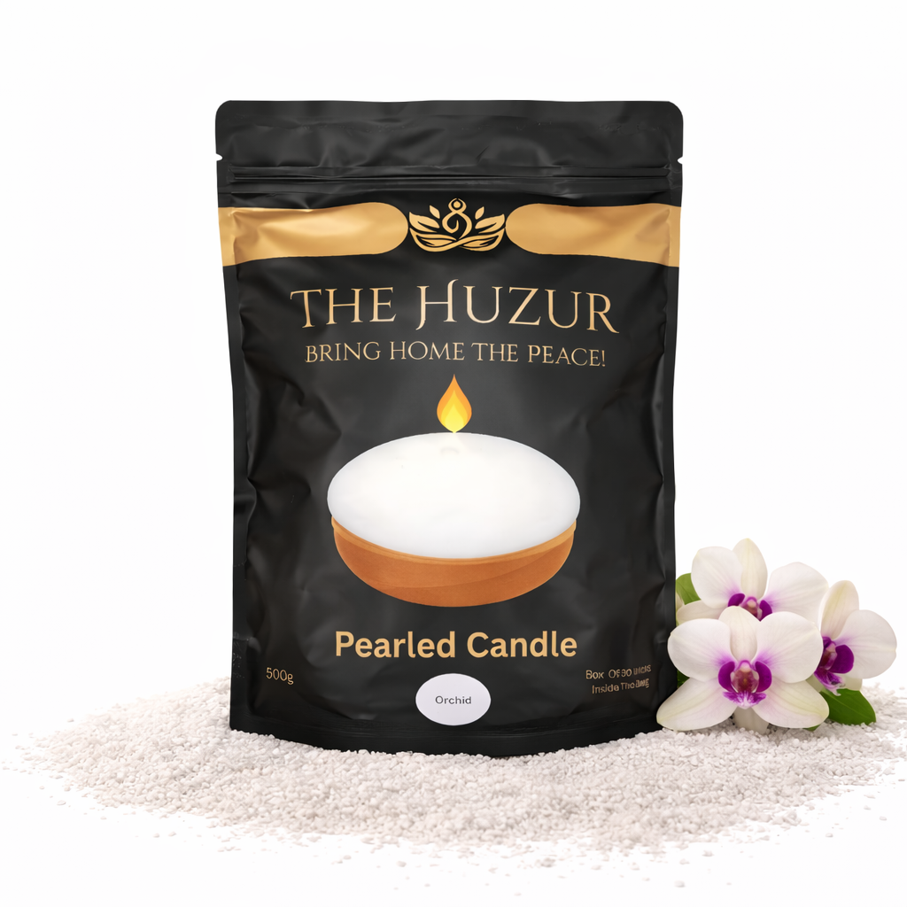 Orchid- Pearled Sand Wax Candle-White