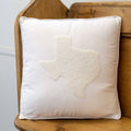Texas Embroidered Pillow   Soft White   16x16