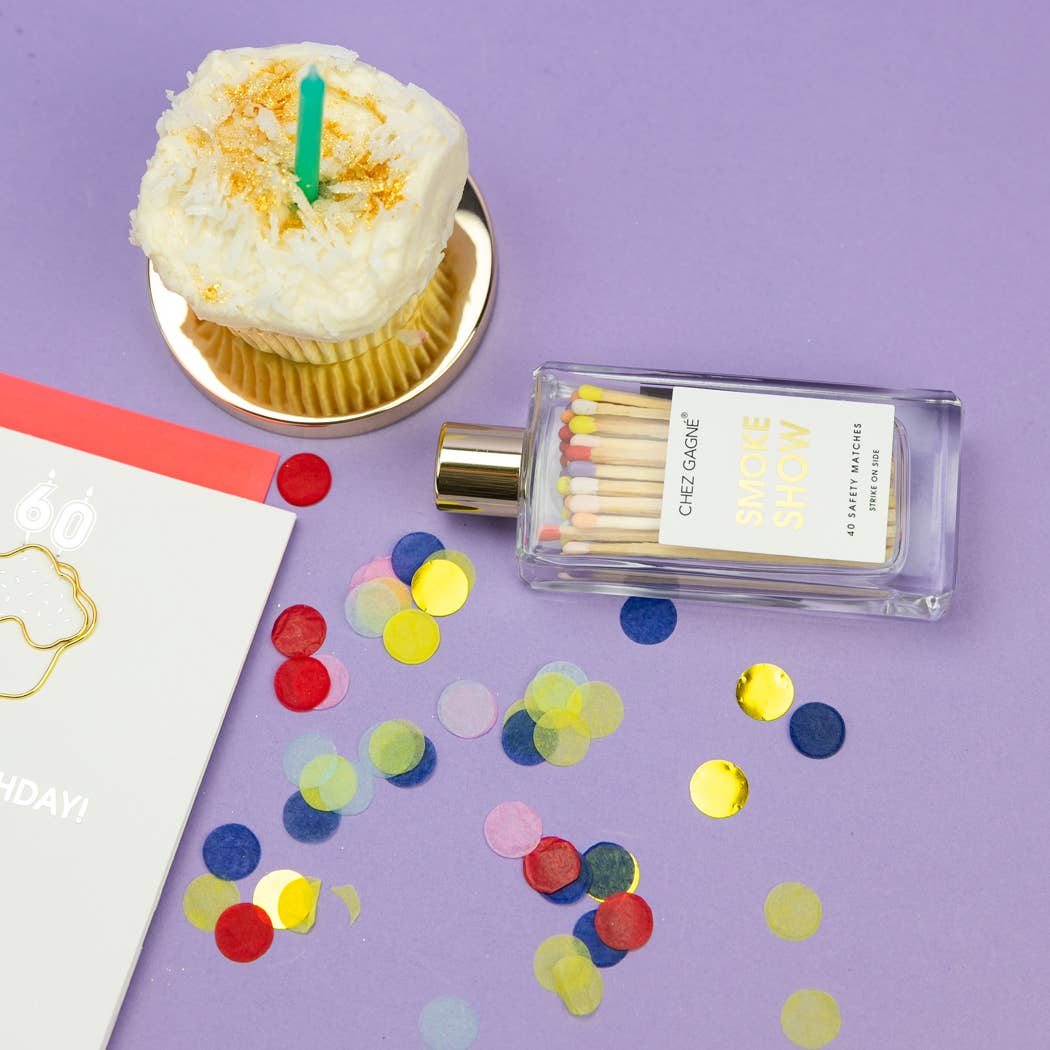 Smokeshow - Glass Bottle Matches, Rainbow/Multi, Funny Gift