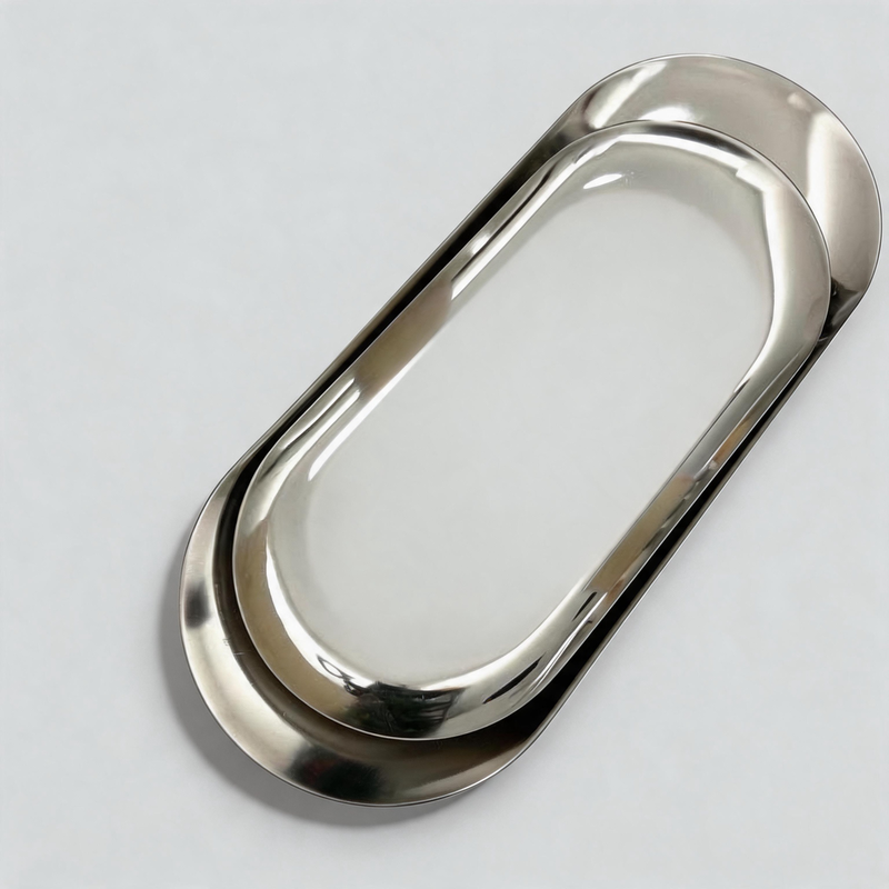 Medium Oval Silhouette Stainless Steel Tray