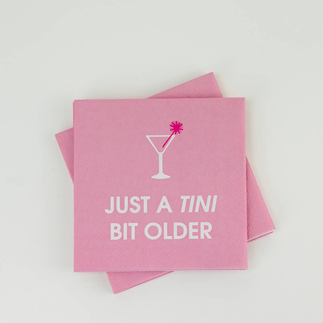 Just A Tini Bit Older - Birthday Cocktail Napkins, Martini
