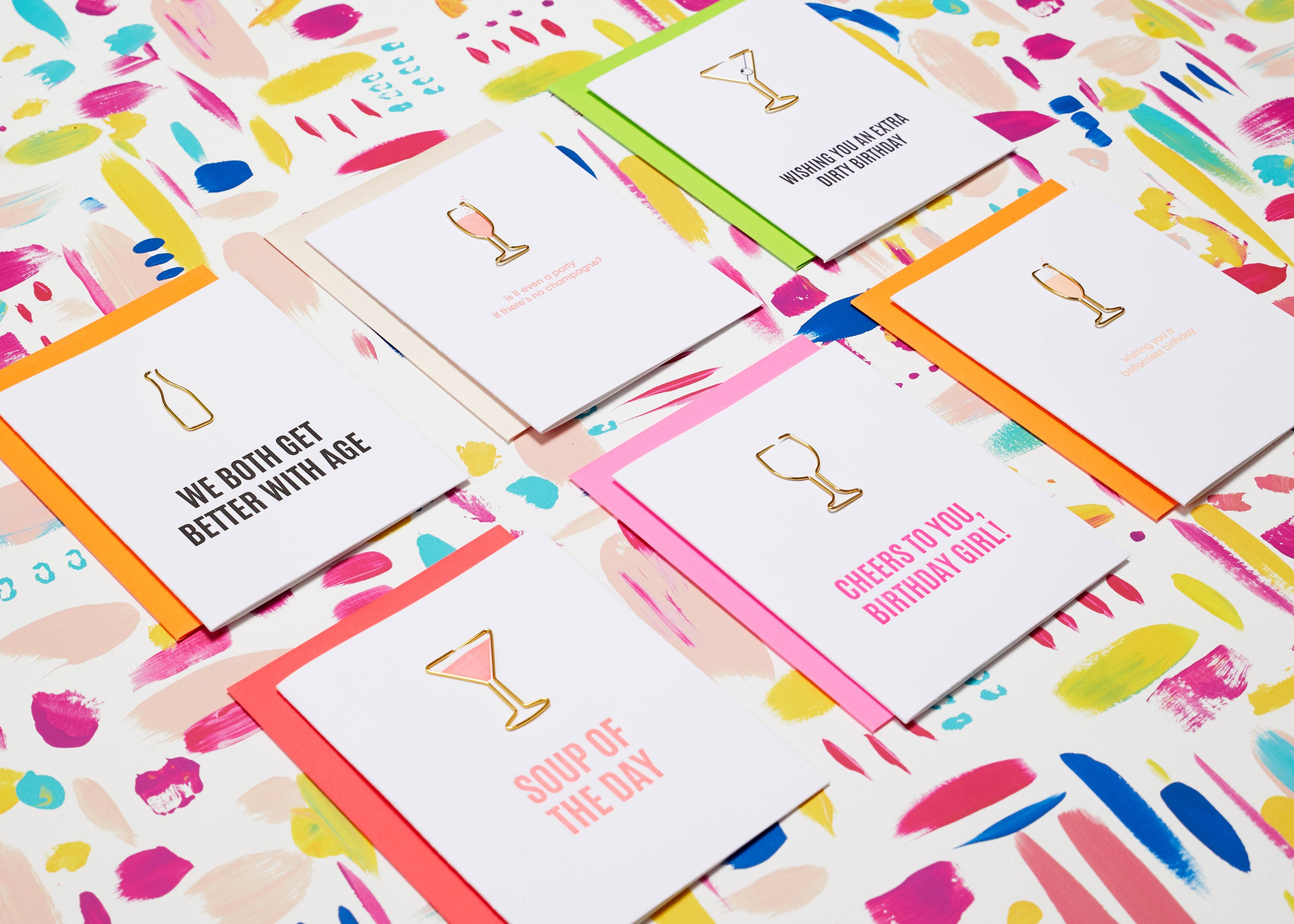 Cheers To You Birthday Girl - Wine Glass Paperclip Card