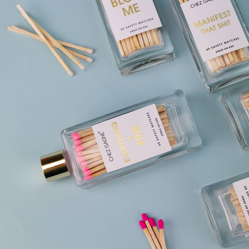 Everything is Fine - Safety Matches Bottle, Pink, Funny Gift