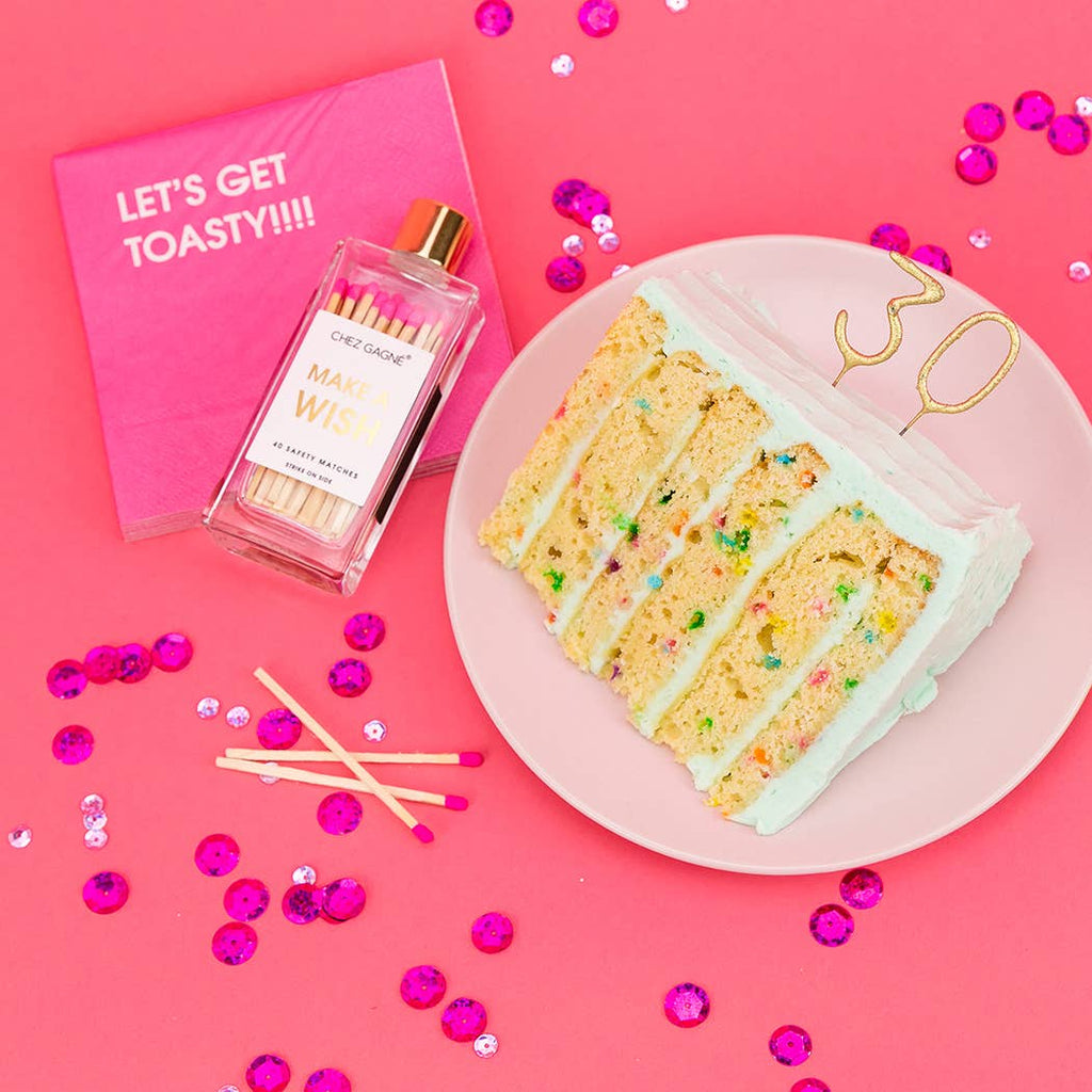 Make A Wish - Glass Bottle Safety Matches, Birthday Gift