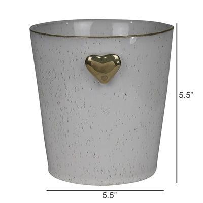 Cachepot with Heart Ceramic