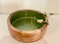 Round Decorative Bowl with Gold Accent Leaves Small